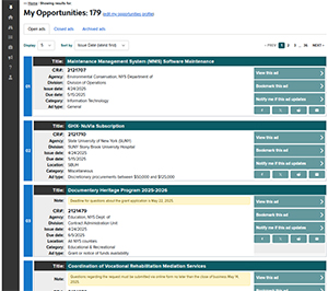 Finding and tracking NYS opportunities is now easier than ever!
